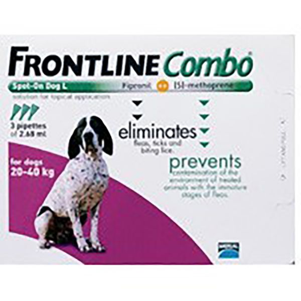 Picture of Frontline Combo Spot-On Dog - 20-40kg - Large Dog - 3 pack
