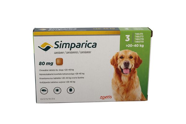 Picture of Simparica - 8omg - 20-40kg - 3 pack