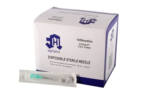 Picture of Agriject Poly Hub Needles - 21g x 1/2"
