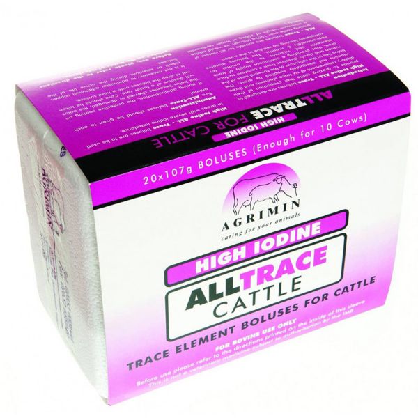 Picture of Alltrace High Iodine Cattle Bolus - 107g x20