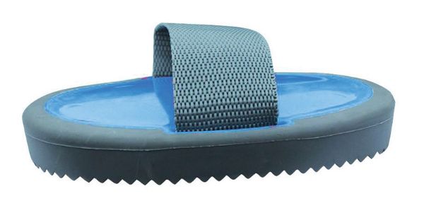 Picture of Two Tone Rubber Curry Comb - Blue/Grey