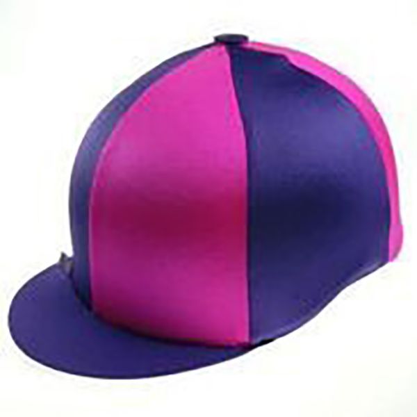 Picture of Quartered Lycra Hat Cover - Cerise/Purple