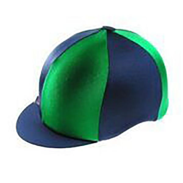Picture of Quartered Lycra Hat Cover - Navy/Bottle Green