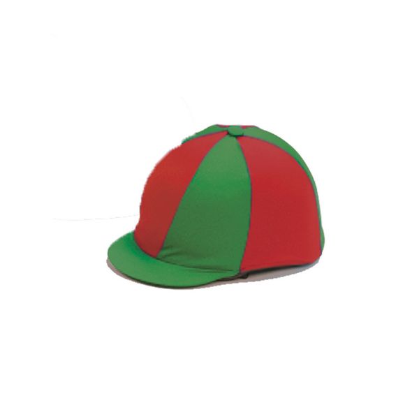 Picture of Quartered Lycra Hat Cover - Red/Emerald Green