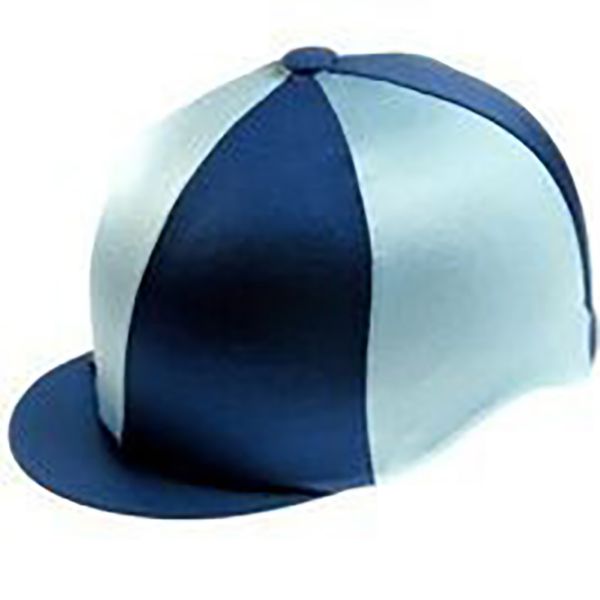 Picture of Quartered Lycra Hat Cover - Navy/Light Blue