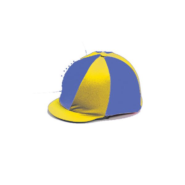 Picture of Quartered Lycra Hat Cover - Yellow/Royal Blue