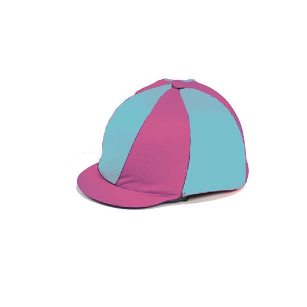 Picture of Quartered Lycra Hat Cover - Cerise/Turquoise