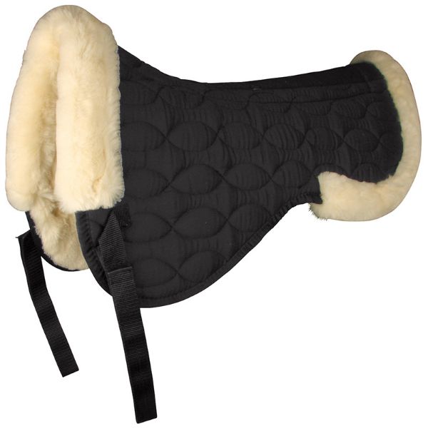Picture of Half Saddle Pad with Synthetic Lambskin - Full - Black/Natural