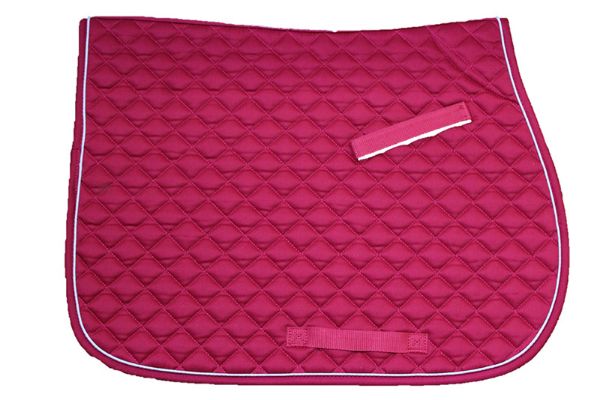 Picture of Cotton Quilted Saddlecloth - Pony - Pink/White/Pink
