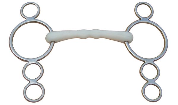 Picture of Flexi Continental 3 Ring Mullen Gag - 11.5cm/4.5"