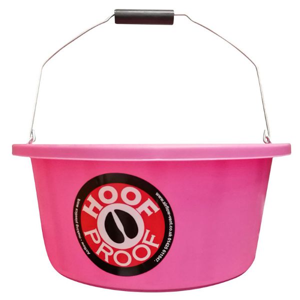 Picture of Hoof Proof Shallow Feed Bucket  - 15lt - Pink