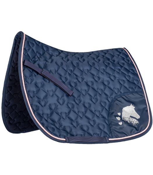 Picture of Lucky Hearts Saddle Pad - Shetland - Night Blue