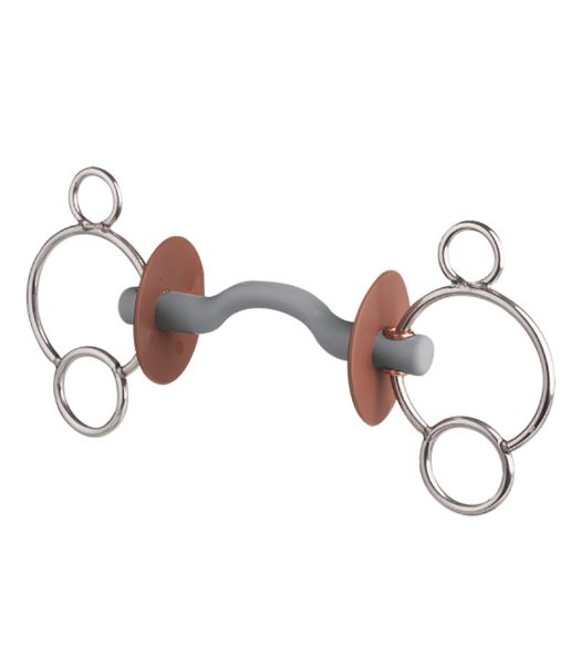 Picture of Beris 3 Ring Tongue Port Snaffle - 13cm - Soft