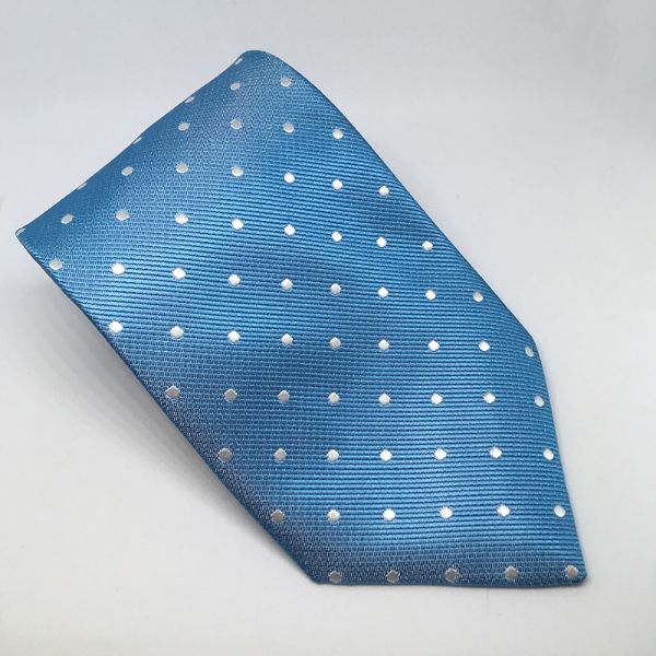 Picture of Polka Dot Show Tie - Adult - Light Blue/White