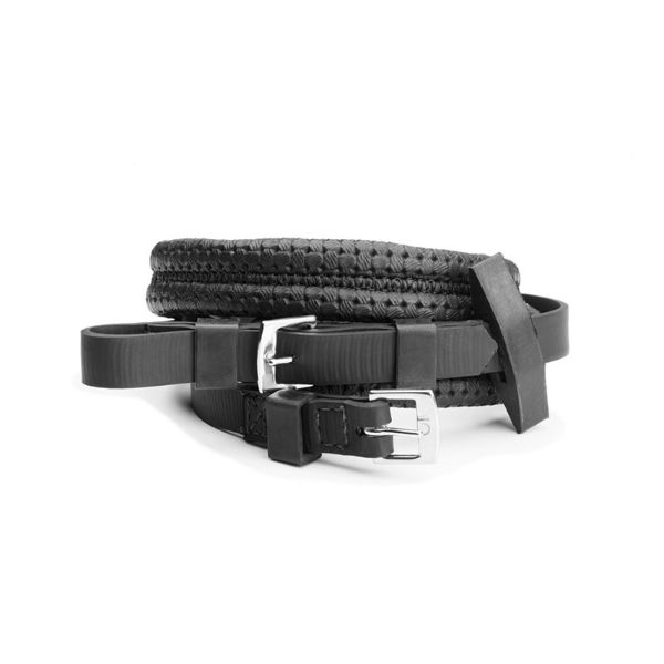 Picture of Wintec Equi-Leather Grip Reins  - Black