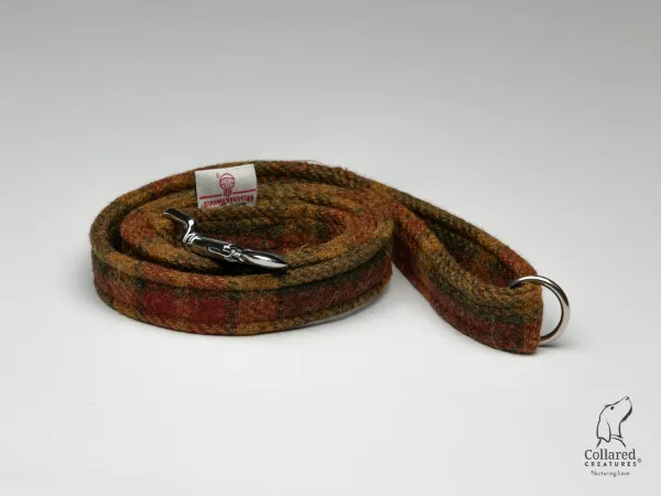 Picture of Collared Creatures Harris Tweed Lead - Autumnal Check - 25mm