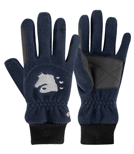 Picture of Lucky Giselle Fleece Kids Riding Gloves - Nightblue - 5-7 years